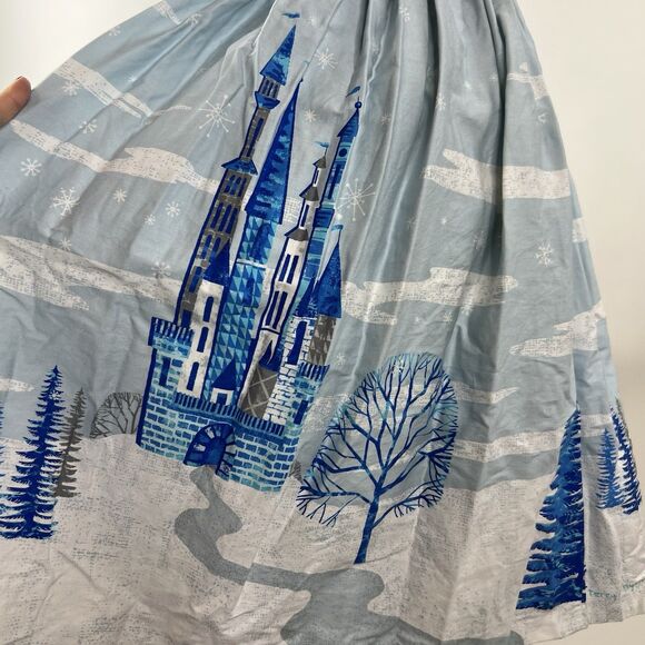 Pinup Couture Jenny Skirt Size S Blue Winter Castle - Picture 8 of 14